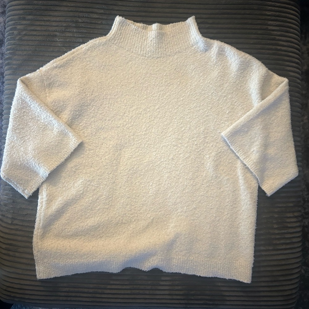 Abercrombie & Fitch Cream Blouse with Textured Knit